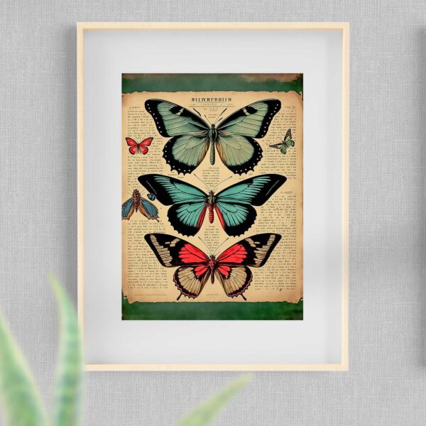 3er Set Vintage Schmetterlinge Adolphe Millot Stil