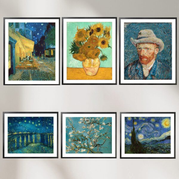 Vicente van Gogh 6 Bilder - Premium Poster Set Wanddekoration für Wohnzimmer