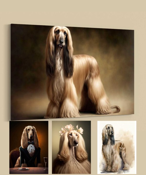 Afghanischer Windhund Hundebilder Leinwandbilder Porträt und lustige Bilder für Wanddekoration