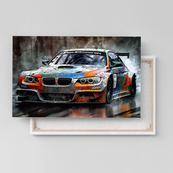 BMW M3 Rennwagen Auto Poster, Leinwandbild oder Bild mit Rahmen