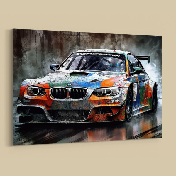 BMW M3 Rennwagen Auto Poster, Leinwandbild oder Bild mit Rahmen