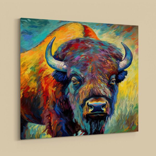 Bison in Pop Art Leinwandbild - Natur Tierbild