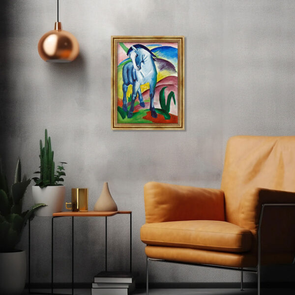 Blaues Pferd I Franz Marc - Leinwandbild mit Rahmen Fine Art Kunstdruck