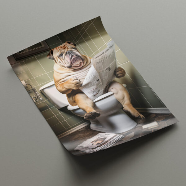 Lustige Bilder Tiere lesen Zeitung auf Toilette Poster Set