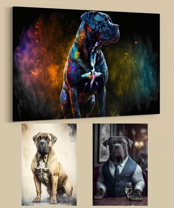 Cane Corso Hundebilder Leinwandbilder Porträt und lustige Bilder für Wanddekoration