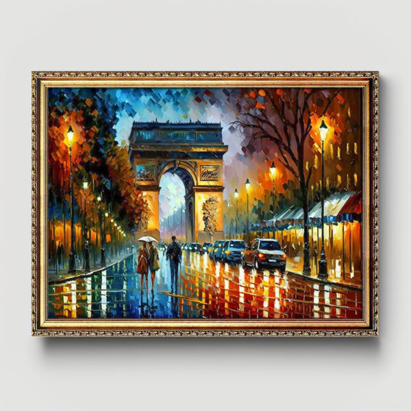 Triumphbogen Paris - Leinwandbild mit Rahmen Fine Art Kunstdruck