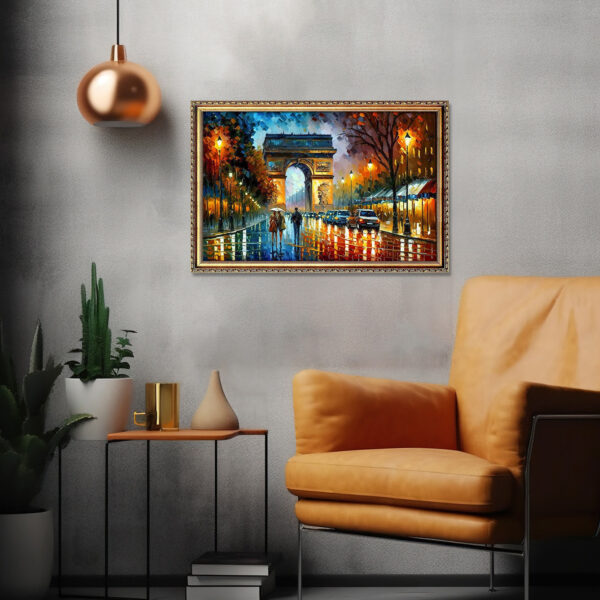 Triumphbogen Paris - Leinwandbild mit Rahmen Fine Art Kunstdruck