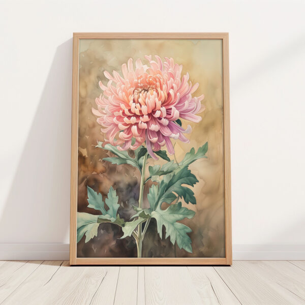 Chrysantheme Bild prachtvoller Kunstdruck Bild mit Rahmen als Wanddekoration