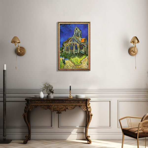 Die Kirche in Auvers Sur-Oise von Vincent van Gogh Leinwandbild mit Rahmen Fine Art Kunstdruck