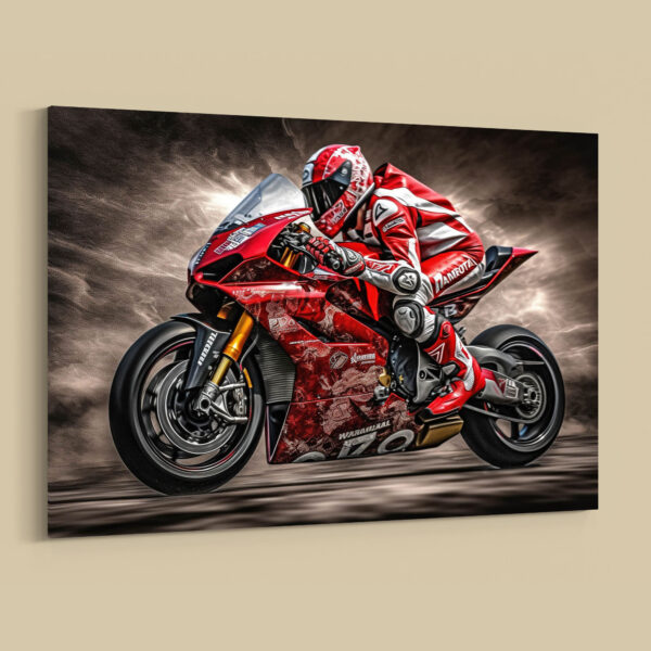 Ducati V4 Motorrad Poster, Leinwandbild oder Bild mit Rahmen