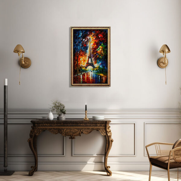 Eifelturm Paris Romantisches Leinwandbild mit Rahmen Kunstdruck