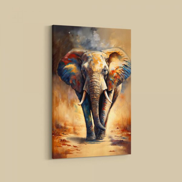Elefant in der Wüste Leinwandbild Afrikanisches Motiv Wandbild für Wohnzimmer