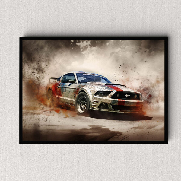 Ford Mustang Auto Poster, Leinwandbild oder Bild mit Rahmen