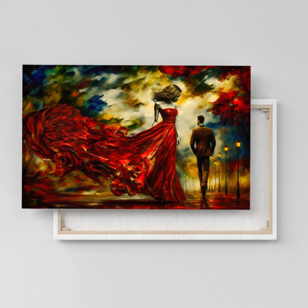Die Frau im rotem Kleid Gemälde als Kunstdruck auf Leinwand dekoratives Bild für Wohnzimmer und Schlafzimmer 3 Motive