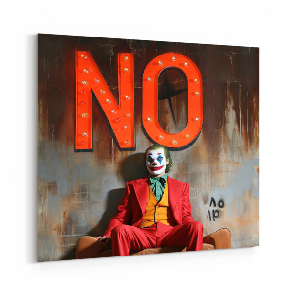 Jocker mit Spruch "NO" Comic Figur- Leinwandbild Wanddekoration
