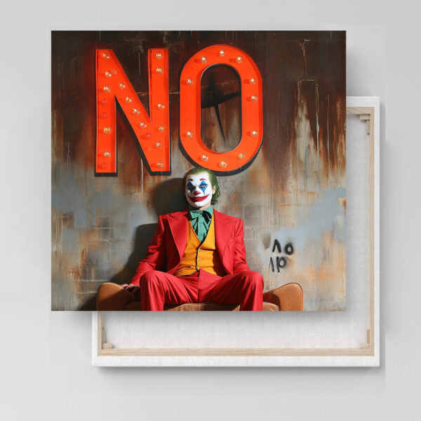 Jocker mit Spruch "NO" Comic Figur- Leinwandbild Wanddekoration