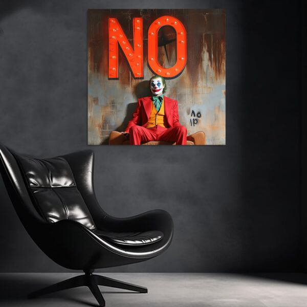 Joker mit Spruch "NO" Comic Figur- Leinwandbild Wanddekoration
