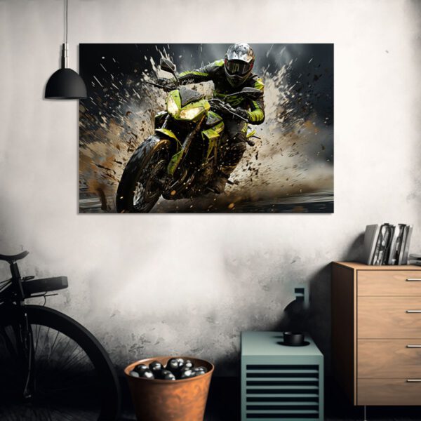 Kawasaki Z 650 Poster Leinwandbild oder Bild mit Rahmen Motor Cross Bike
