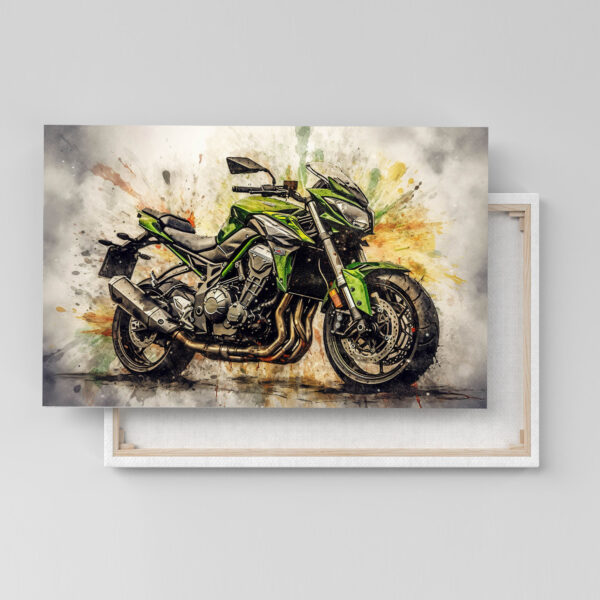 Kawasaki Z900 Motorrad Poster, Leinwandbild oder Bild mit Rahmen