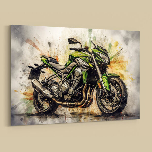 Kawasaki Z900 Motorrad Poster, Leinwandbild oder Bild mit Rahmen