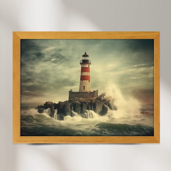 Leuchtturm im Sturm als Poster, Leinwandbild oder Bild mit Rahmen