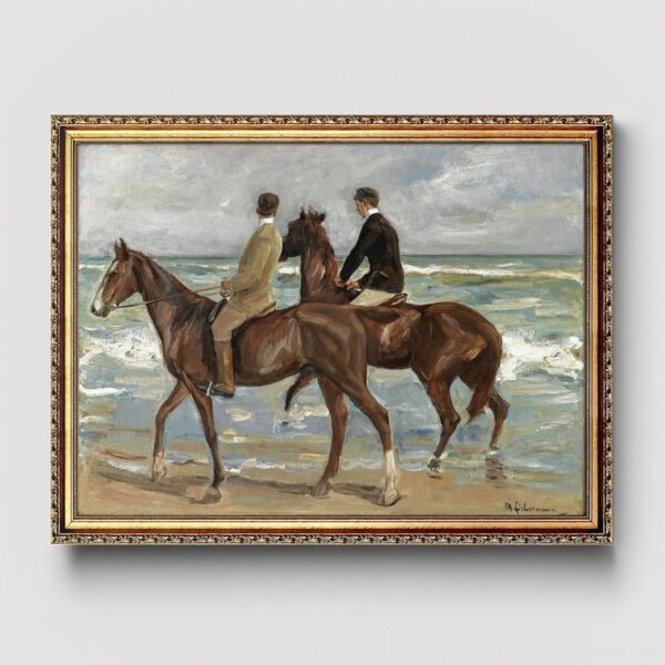 Max Liebermann Zwei Reiter am Strand Bild mit Rahmen ohne Glas