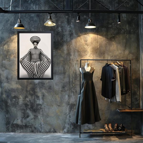 Illusion und Perspektive Modefotografie Mode Kunstdruck Bild mit Rahmen aus Holz