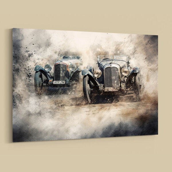 Oldtimer Rennautos Auto Poster, Leinwandbild oder Bild mit Rahmen