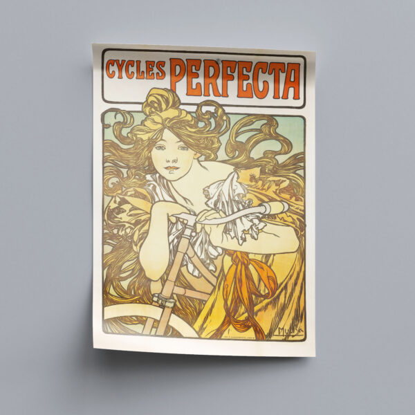 Tschechisches Plakat 1902 im Stil Alphonse Mucha Fahrrad Retro Werbung