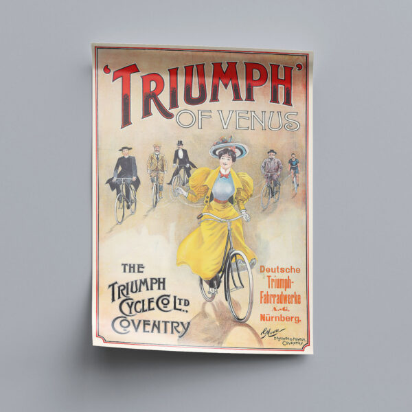 Deutsche Fahrradwerbung Triumph der Venus Nürnberg 1898 Retro Poster