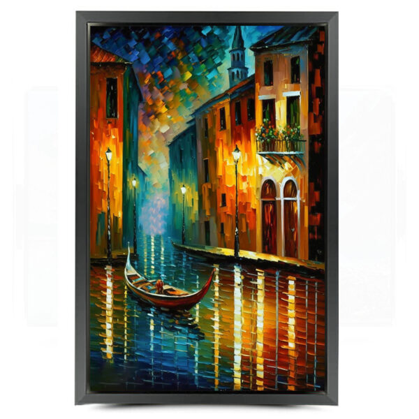 Romantisches Venedig Gemälde als Kunstdruck auf Leinwand mit Rahmen