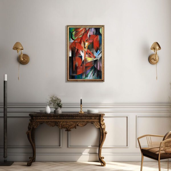 Die Füchse von Marc Franz Leinwand Bild mit goldenem Rahmen