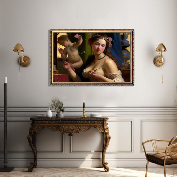 La Bella y Amor Leinwandbild mit goldenem Rahmen