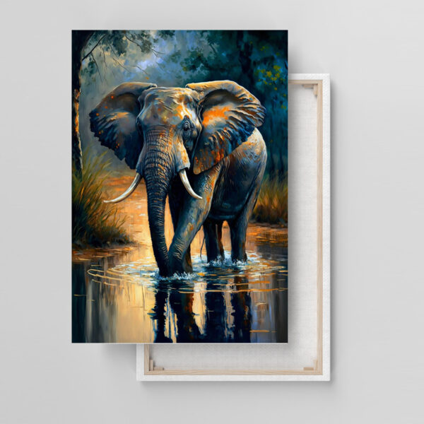 Elefant im Urwald Leinwandbild für Wohnzimmer Schlafzimmer Büro