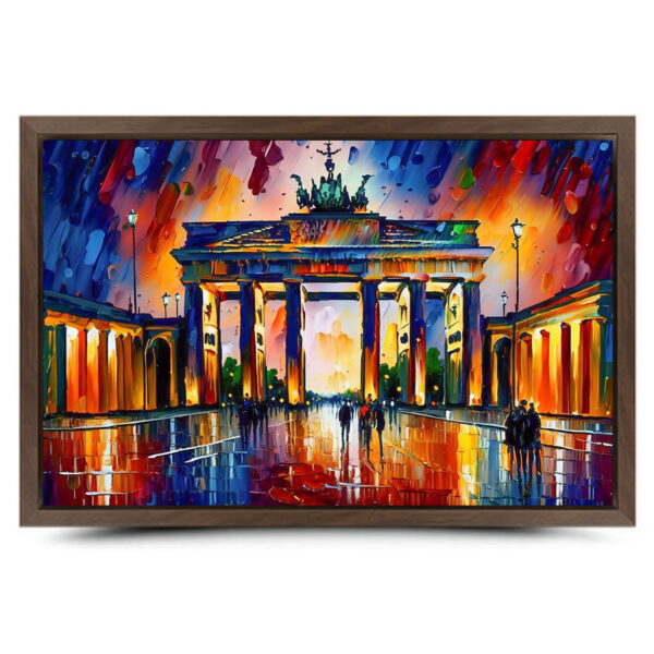 Brandenburger Tor Berlin Gemälde als Kunstdruck auf Leinwand mit Rahmen