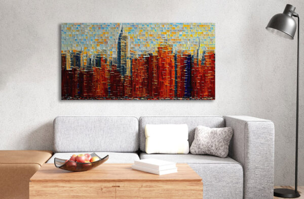 New York City Panoramabild Skyline als dekoratives Leinwandbild für Wohnzimmer und Büro