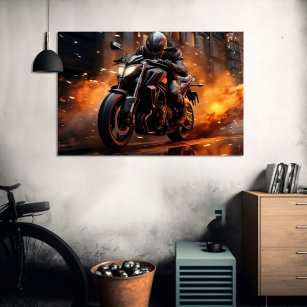 Yamaha MT-07 Motorrad Poster Leinwandbild oder Bild mit Rahmen Motor Cross Bike