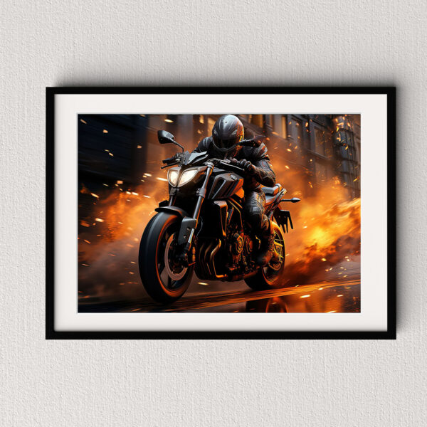 Yamaha MT-07 Motorrad Poster Leinwandbild oder Bild mit Rahmen Motor Cross Bike