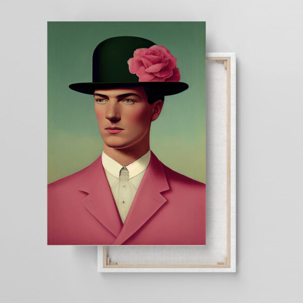 Mann in Rosa mit Hut Leinwandbild bis 120 x 80 cm