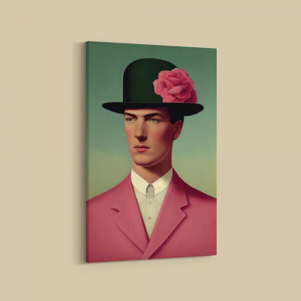 Mann in Rosa mit Hut Leinwandbild bis 120 x 80 cm