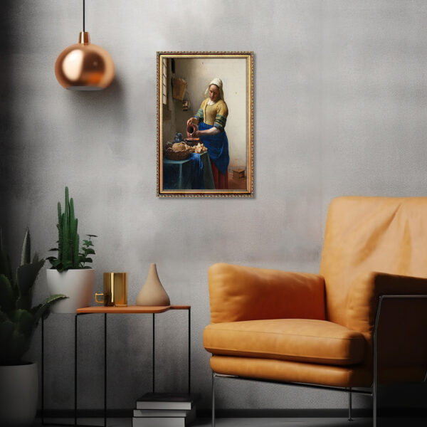 Dienstmagd mit Milchkrug Jan Vermeer Leinwand Bild mit Rahmen