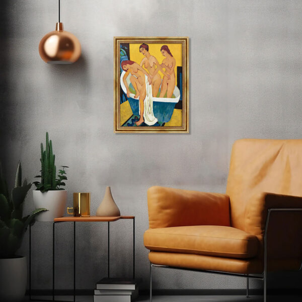 Badende Frauen Ernst «Ludwig Kirchner» Leinwandbild Goldrahmen