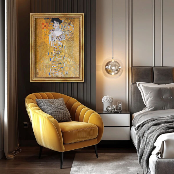 Gustav Klimt Bildnis Adele Bloch Bauer Leinwand Bild mit Goldrahmen