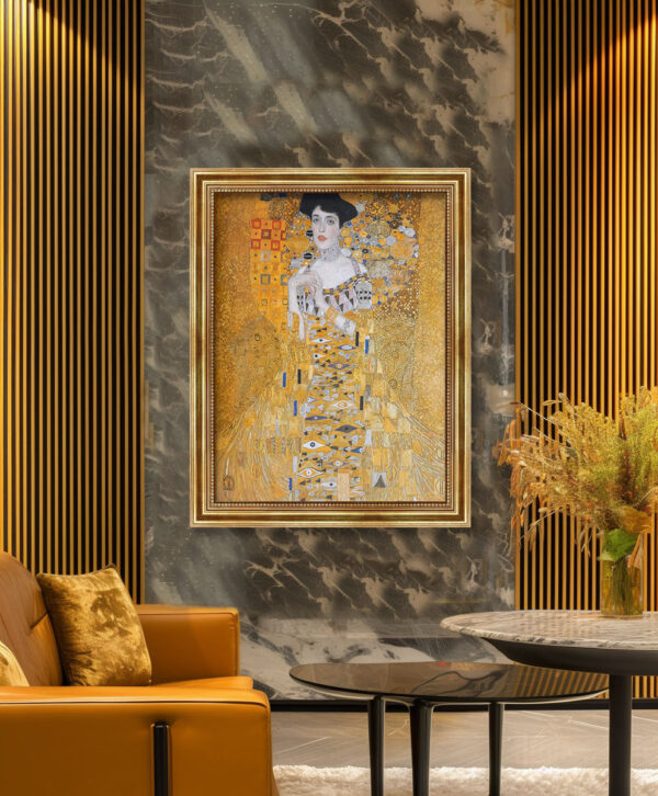 Gustav Klimt Bildnis Adele Bloch Bauer Leinwand Bild mit Goldrahmen