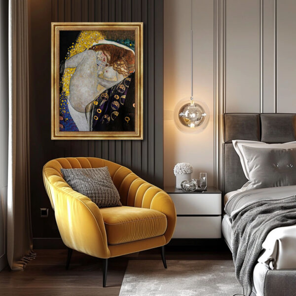 Gustav Klimt Danae I Leinwand Bild mit Goldrahmen