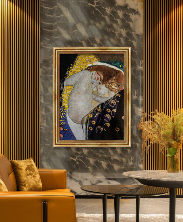 Gustav Klimt Danae I Leinwand Bild mit Goldrahmen