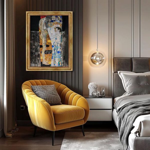 Gustav Klimt Die drei Lebensalter Leinwand Bild mit Goldrahmen