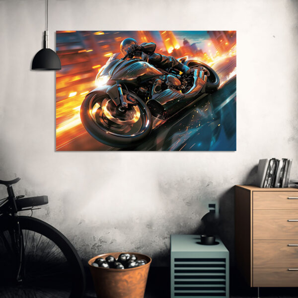Suzuki Intruder 800 VS in Aktion Motorrad Bild Poster Wandbild als Dekoration