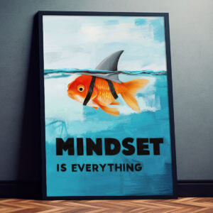 „MINDSET is everything“ Motivationsposter für Wohnzimmer, Schlafzimmer, Büro