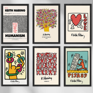 Keith Haring Moderne Deko Wandbilder als 6er Set Bilder Poster Wanddekoration